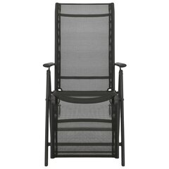 vidaXL allalastava seljatoega toolid 2 tk, tekstileen, alumiinium must hind ja info | Aiatoolid | kaup24.ee