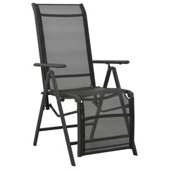 vidaXL allalastava seljatoega toolid 2 tk, tekstileen, alumiinium must hind ja info | Aiatoolid | kaup24.ee