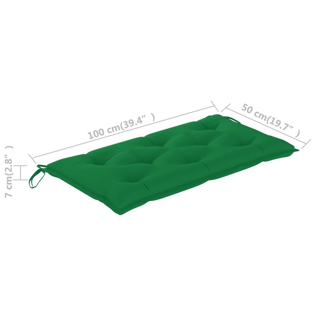 vidaXL aiapingi istmepadi, roheline, 100 x 50 x 7 cm, kangas hind ja info | Toolipadjad ja -katted | kaup24.ee