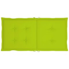 vidaXL aiatooli istmepadjad 4 tk erkroheline 100 x 50 x 3 cm цена и информация | Подушки, наволочки, чехлы | kaup24.ee