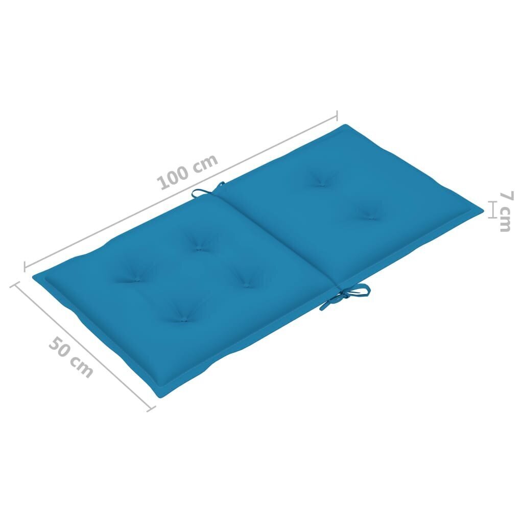 vidaXL aiatooli istmepadjad 4 tk sinine 100 x 50 x 7 cm цена и информация | Toolipadjad ja -katted | kaup24.ee