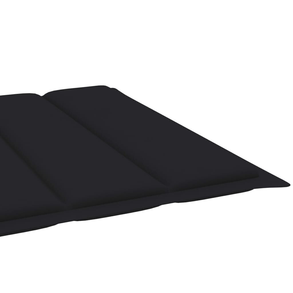 vidaXL lamamistooli padi, must, 200 x 60 x 3 cm, kangas hind ja info | Toolipadjad ja -katted | kaup24.ee