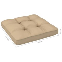 vidaXL euroalustest diivani padi, beež 60x60x10 cm цена и информация | Подушки, наволочки, чехлы | kaup24.ee