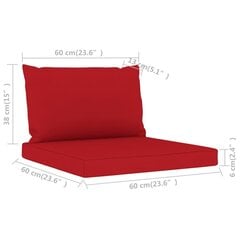 vidaXL euroaluse istmepadjad 2 tk, punane, kangas hind ja info | Toolipadjad ja -katted | kaup24.ee