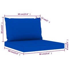vidaXL euroaluse istmepadjad 2 tk, sinine, kangas hind ja info | Toolipadjad ja -katted | kaup24.ee