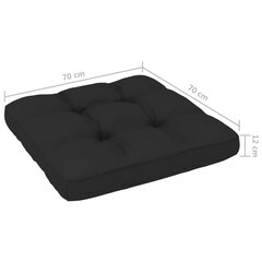 vidaXL euroalustest diivani padi, must 70 x 70 x 10 cm цена и информация | Подушки, наволочки, чехлы | kaup24.ee