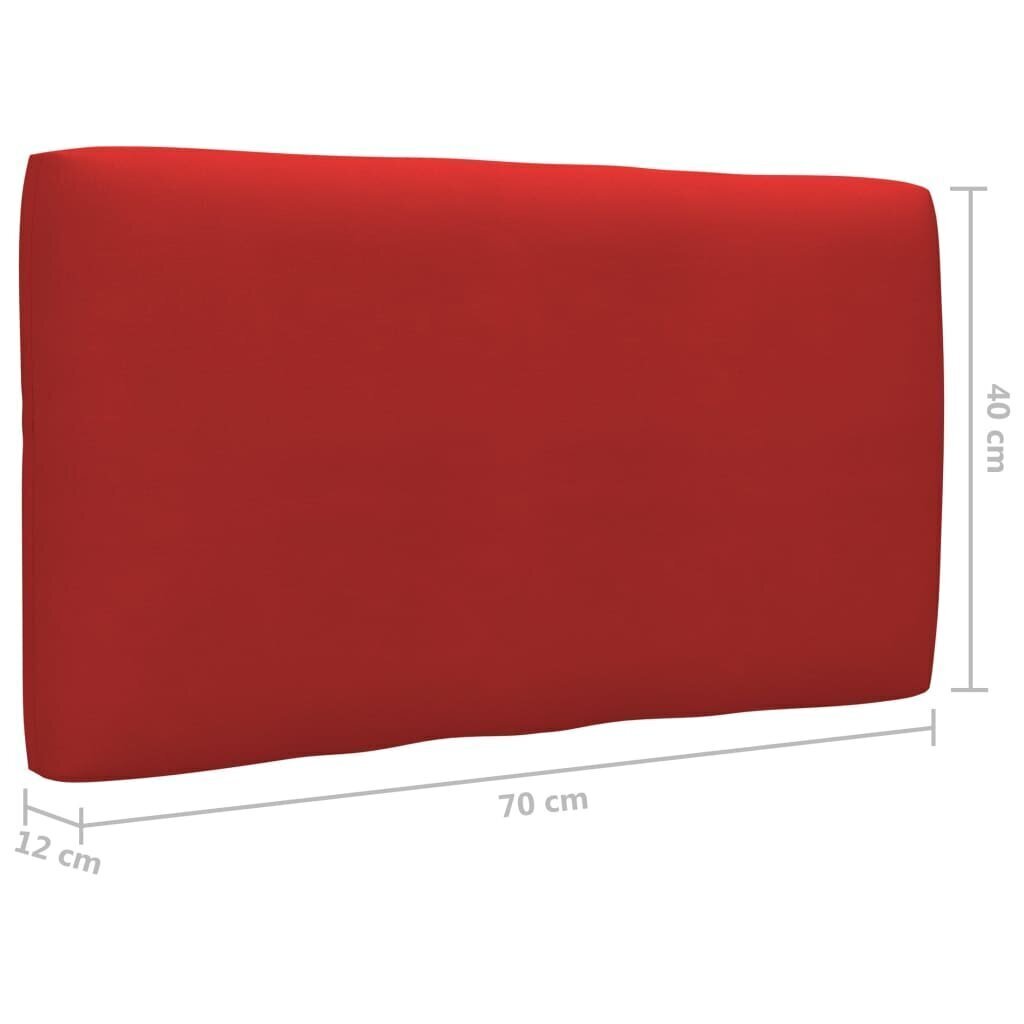 vidaXL euroalustest diivani padi, punane 70 x 40 x 10 cm hind ja info | Toolipadjad ja -katted | kaup24.ee