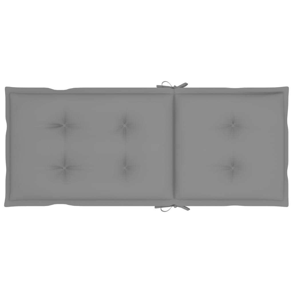 vidaXL aiatooli istmepadjad 2 tk hall 120 x 50 x 7 cm цена и информация | Toolipadjad ja -katted | kaup24.ee