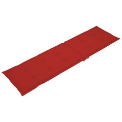 vidaXL Lamamistooli istmepadi, punane, (75 + 105) x 50 x 3 cm hind ja info | Toolipadjad ja -katted | kaup24.ee