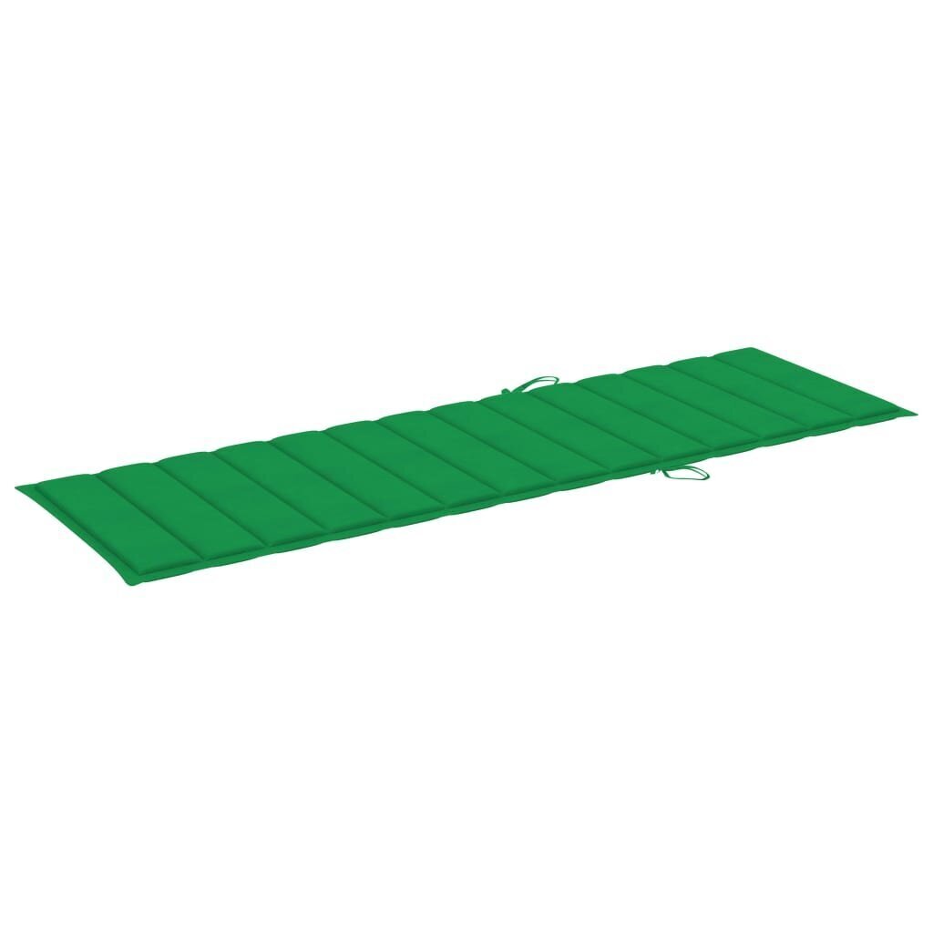vidaXL lamamistooli padi, roheline, 200 x 70 x 3 cm, kangas hind ja info | Toolipadjad ja -katted | kaup24.ee