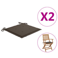 vidaXL aiatooli istmepadjad, 2 tk, hallikaspruun, 40 x 40 x 3 cm, kangas hind ja info | Toolipadjad ja -katted | kaup24.ee