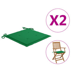 vidaXL aiatooli istmepadjad, 2 tk, roheline, 40 x 40 x 3 cm, kangas hind ja info | Toolipadjad ja -katted | kaup24.ee