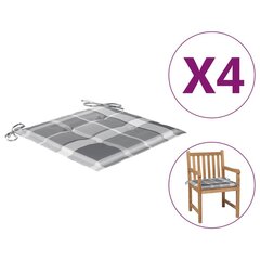 vidaXL aiatooli istmepadjad, 4 tk, halliruuduline, 50 x 50 x 3 cm цена и информация | Подушки, наволочки, чехлы | kaup24.ee