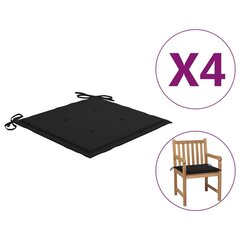 vidaXL aiatooli istmepadjad, 4 tk, must, 50 x 50 x 3 cm, kangas цена и информация | Подушки, наволочки, чехлы | kaup24.ee