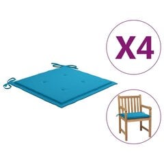 vidaXL aiatooli istmepadjad, 4 tk, sinine, 50 x 50 x 3 cm, kangas hind ja info | Toolipadjad ja -katted | kaup24.ee