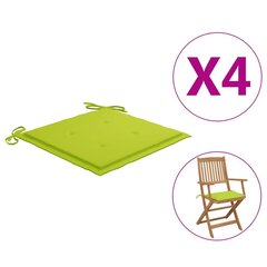 vidaXL aiatooli istmepadjad, 4 tk, erkroheline, 40 x 40 x 3 cm, kangas цена и информация | Подушки, наволочки, чехлы | kaup24.ee