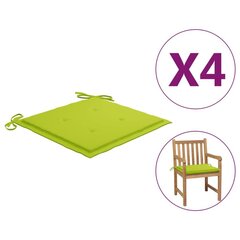 vidaXL aiatooli istmepadjad, 4 tk, erkroheline, 50 x 50 x 3 cm, kangas hind ja info | Toolipadjad ja -katted | kaup24.ee