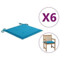 vidaXL aiatooli istmepadjad, 6 tk, sinine, 50 x 50 x 3 cm, kangas цена и информация | Подушки, наволочки, чехлы | kaup24.ee