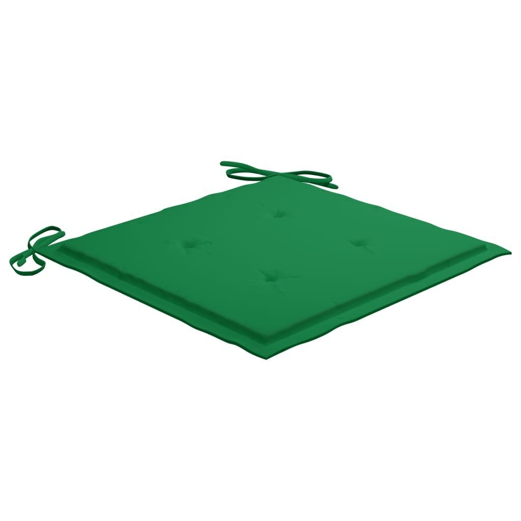 vidaXL aiatooli istmepadjad, 6 tk, roheline, 40 x 40 x 3 cm, kangas цена и информация | Toolipadjad ja -katted | kaup24.ee