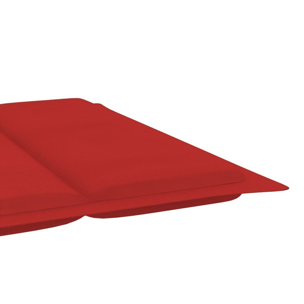 vidaXL lamamistooli padi, punane, 186 x 58 x 3 cm hind ja info | Toolipadjad ja -katted | kaup24.ee