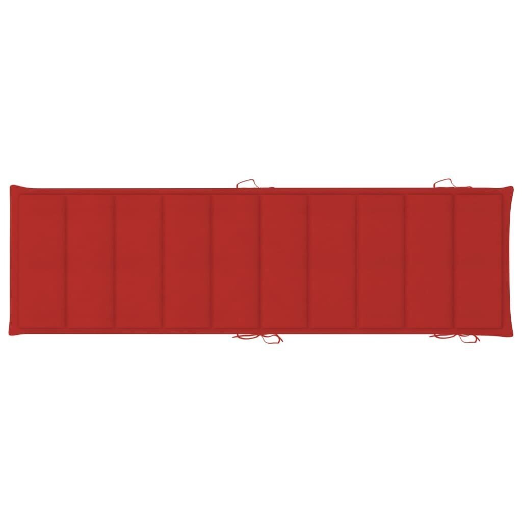 vidaXL lamamistooli padi, punane, 186 x 58 x 3 cm hind ja info | Toolipadjad ja -katted | kaup24.ee