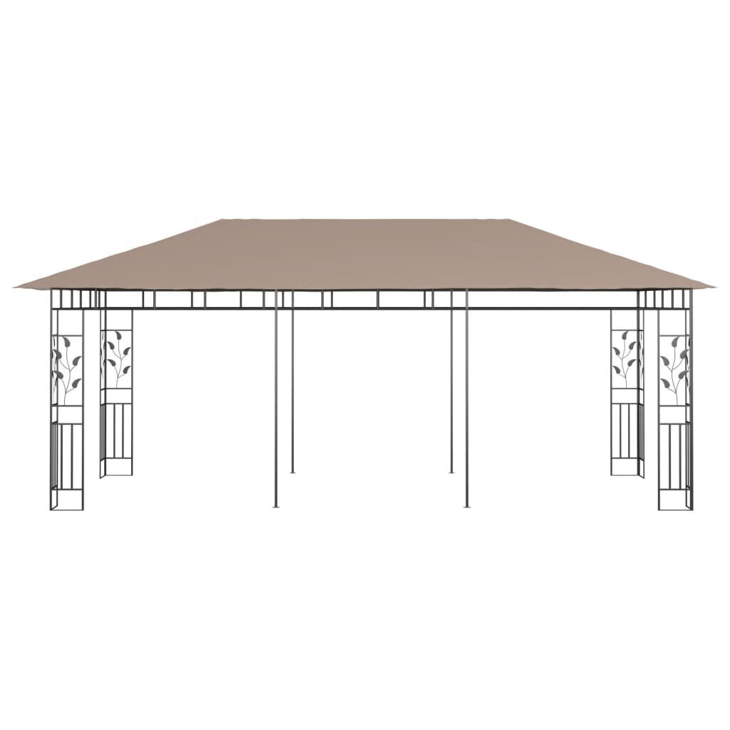 vidaXL varjualune sääsevõrguga, 6x3x2,73 m, pruunikashall, 180 g/m² цена и информация | Varikatused ja aiapaviljonid | kaup24.ee