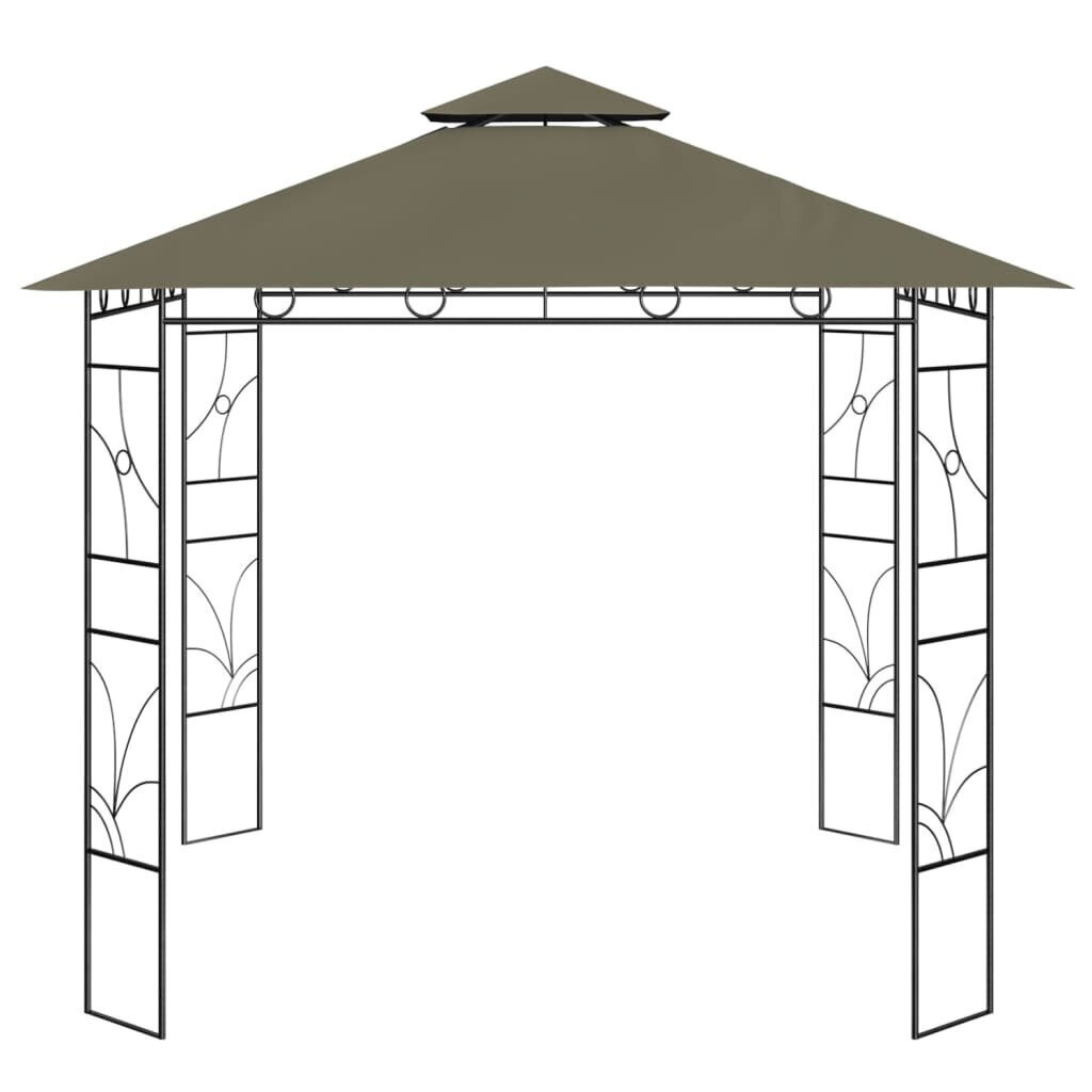 vidaXL lehtla 3 x 3 x 2,7 m, pruunikashall, 160 g/m² hind ja info | Varikatused ja aiapaviljonid | kaup24.ee