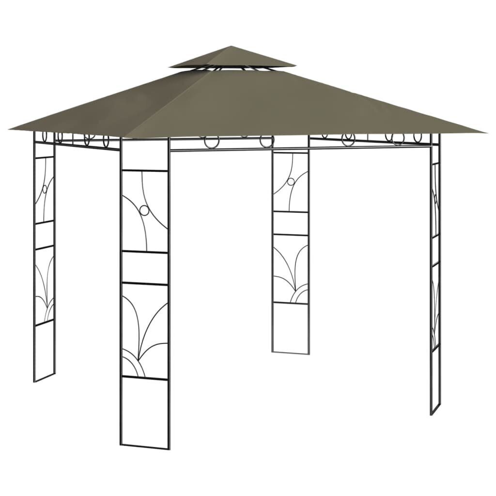 vidaXL lehtla 3 x 3 x 2,7 m, pruunikashall, 160 g/m² hind ja info | Varikatused ja aiapaviljonid | kaup24.ee