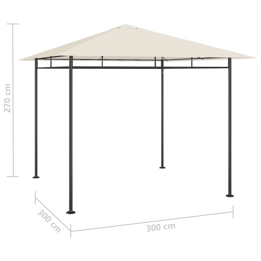 vidaXL lehtla 3 x 3 x 2,7 m, pruunikashall, 180 g/m² цена и информация | Varikatused ja aiapaviljonid | kaup24.ee