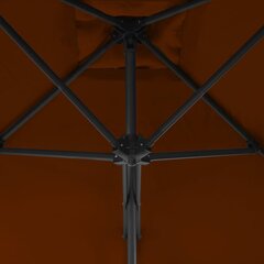 vidaXL päikesevari, teraspostiga, terrakota, 250 x 250 x 230 cm hind ja info | Päikesevarjud, markiisid ja alused | kaup24.ee