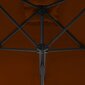 vidaXL päikesevari, teraspostiga, terrakota, 250 x 250 x 230 cm hind ja info | Päikesevarjud, markiisid ja alused | kaup24.ee