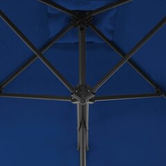 vidaXL päikesevari, teraspostiga, sinine, 250 x 250 x 230 cm hind ja info | Päikesevarjud, markiisid ja alused | kaup24.ee