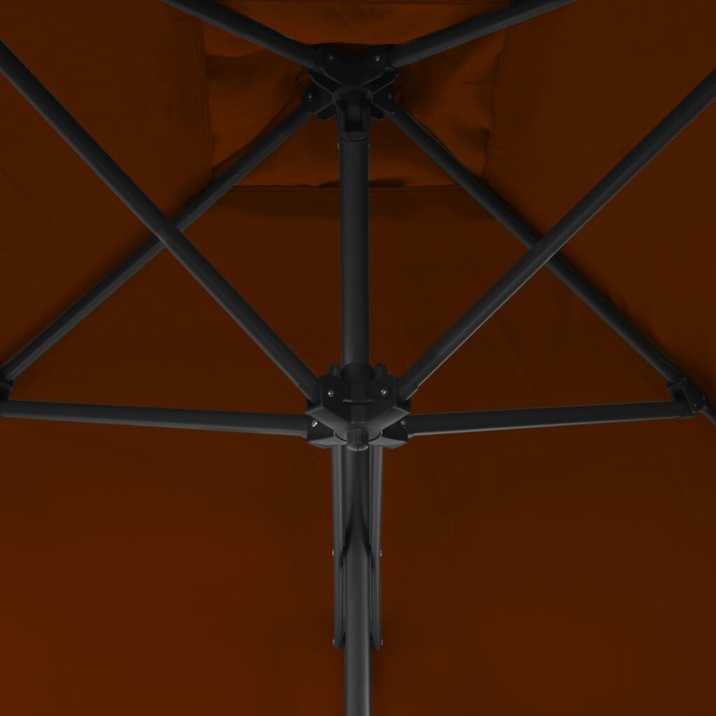 vidaXL päikesevari, teraspostiga, terrakota, 300 x 230 cm hind ja info | Päikesevarjud, markiisid ja alused | kaup24.ee