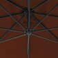 vidaXL konsooldisainiga päikesevari, teraspost, 250x250 cm terrakota hind ja info | Päikesevarjud, markiisid ja alused | kaup24.ee