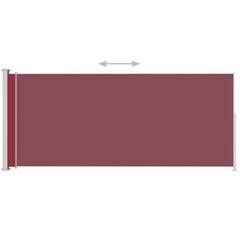 vidaXL lahtitõmmatav terrassi külgsein, 200 x 500 cm, punane цена и информация | Зонты, маркизы, стойки | kaup24.ee