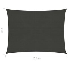 vidaXL päikesepuri 160 g/m² antratsiithall, 2 x 2,5 m HDPE hind ja info | Päikesevarjud, markiisid ja alused | kaup24.ee