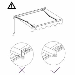 vidaXL automaatselt sissetõmmatav varikatus 300x250 cm, kollane/valge цена и информация | Зонты, маркизы, стойки | kaup24.ee