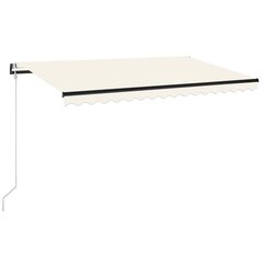 vidaXL automaatne varikatus, LED ja tuuleandur, 400 x 350 cm, kreemjas цена и информация | Зонты, маркизы, стойки | kaup24.ee