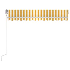 vidaXL automaatne varikatus LED, tuuleandur 350x250 cm kollane/valge hind ja info | Päikesevarjud, markiisid ja alused | kaup24.ee