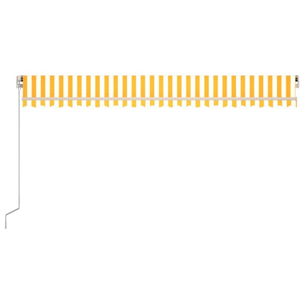 vidaXL käsitsi sissetõmmatav varikatus LED, 500x300 cm kollane, valge hind ja info | Päikesevarjud, markiisid ja alused | kaup24.ee