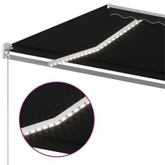 vidaXL automaatne varikatus LED, tuuleandur 6x3,5 m antratsiit цена и информация | Зонты, маркизы, стойки | kaup24.ee