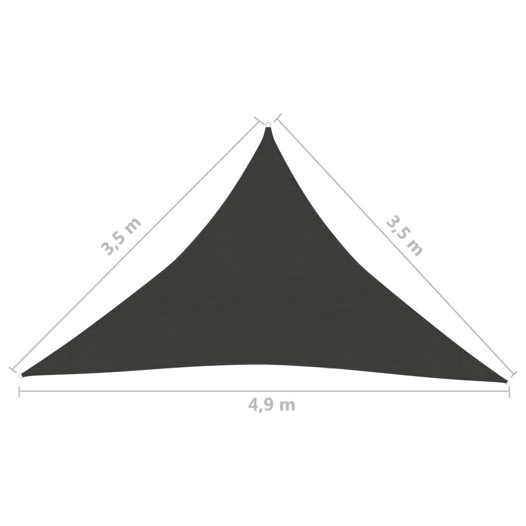 vidaXL päikesepuri 160 g/m², antratsiithall, 3,5 x 3,5 x 4,9 m, HDPE цена и информация | Päikesevarjud, markiisid ja alused | kaup24.ee