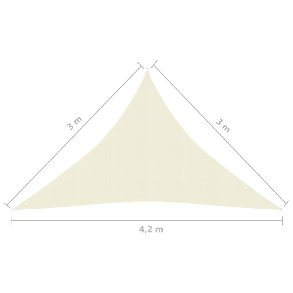 vidaXL päikesepuri 160 g/m² kreemjas 3 x 3 x 4,2 m HDPE цена и информация | Päikesevarjud, markiisid ja alused | kaup24.ee