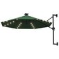 vidaXL seina päikesevari LED, metallpost, 300 cm, roheline hind ja info | Päikesevarjud, markiisid ja alused | kaup24.ee