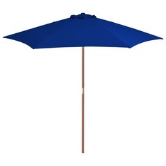 vidaXL päikesevari puidust postiga, sinine, 270 cm цена и информация | Зонты, маркизы, стойки | kaup24.ee