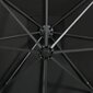 vidaXL konsooldisainiga päikesevari posti ja LEDiga, must, 250 cm hind ja info | Päikesevarjud, markiisid ja alused | kaup24.ee