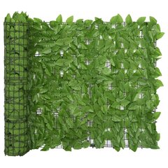 vidaXL rõdusirm, rohelised lehed, 400 x 100 cm hind ja info | Päikesevarjud, markiisid ja alused | kaup24.ee