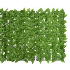 vidaXL rõdusirm, rohelised lehed, 400 x 100 cm hind ja info | Päikesevarjud, markiisid ja alused | kaup24.ee
