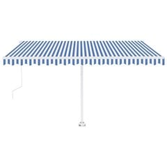 vidaXL iseseisev automaatne varikatus, 400 x 350 cm, sinine/valge hind ja info | Päikesevarjud, markiisid ja alused | kaup24.ee