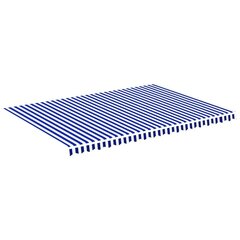 vidaXL varikatuse asenduskangas, sinine ja valge, 5 x 3,5 m hind ja info | Päikesevarjud, markiisid ja alused | kaup24.ee